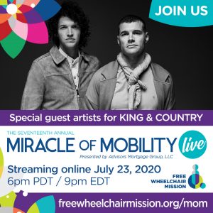 Grammy-winning duo for KING & COUNTRY will be special musical guest at Miracle of Mobility.