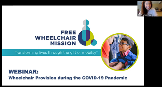 Free Wheelchair Mission webinar on wheelchair provision during the COVID-19 pandemic.