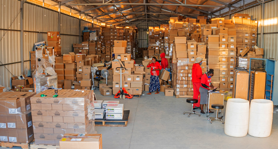 Medical supplies from Free Wheelchair Mission arrive in Eswatini.