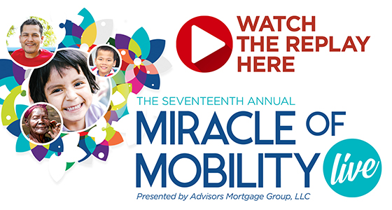 Watch the replay of Miracle of Mobility Live at miracleofmobility.org