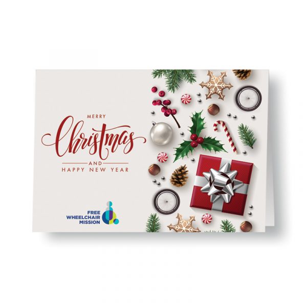 Introductory Christmas card from Free Wheelchair Mission