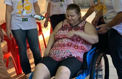 Juliana, who cannot see, hear, or walk, in Brazil.
