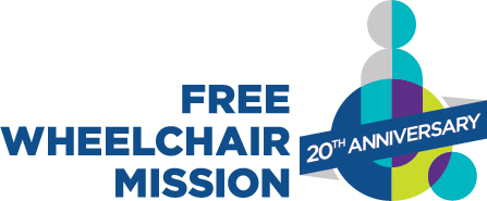 Free Wheelchair Mission's 20th Anniversary logo