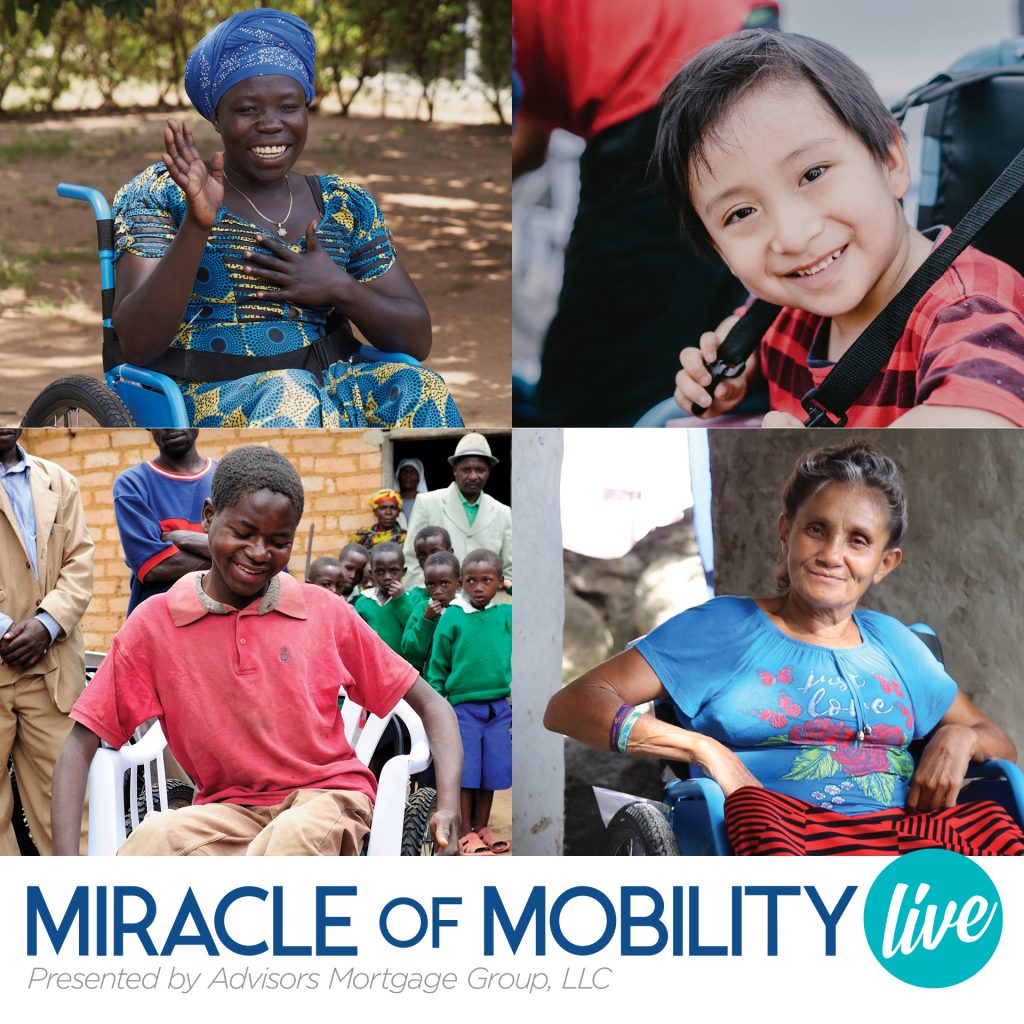 Four wheelchair recipients from around the world.