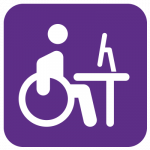 icon of someone using a wheelchair at work